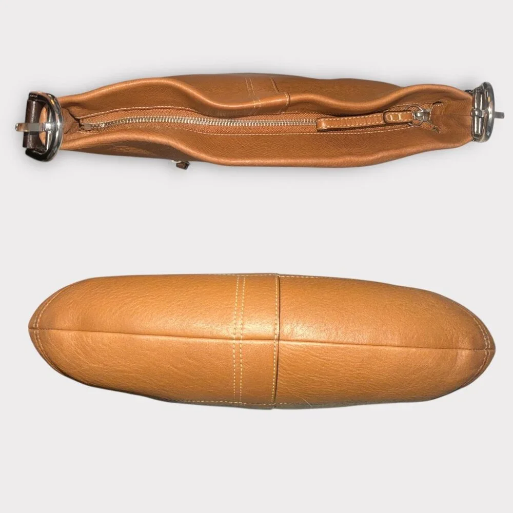 Coach Legacy Convertible Purse F10940 Camel Pebbled Leather Nickel Shoulder Bag - Picture 6 of 9